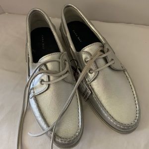 Zara Mens Silver Metalcolored Boat Shoes